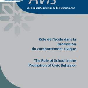 Avis n°2/2007 du Conseil Supérieur de l’Enseignement relatif au « Rôle de l’école dans la promotion du comportement civique »