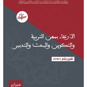 تقرير رقم 2018/3 حول الارتقاء بمهن التربية والتكوين والبحث العلمي